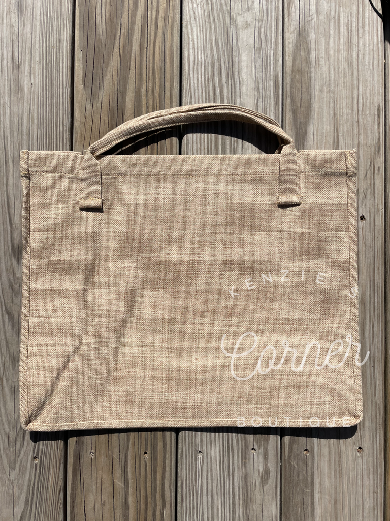 Blank burlap and white sublimation tote bag (large and medium size